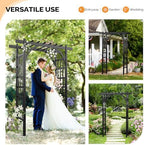 VINGLI Garden Arbor, PVC Wedding Arch for Ceremony Party, Garden Trellis for Climbing Plants Outdoor, Arch Backdrop Stand for Garden, Backyard, Wedding, Lawn (Black) - Image 2