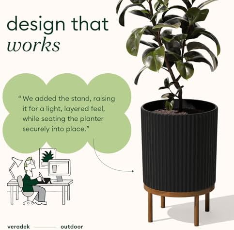 Veradek Demi Series Raised Planter - Round Planter with Stand - Image 5
