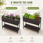 Rattan Wicker Raised Storage Garden Bed 3x1.5x2.5 ft Planter Box - Image 3