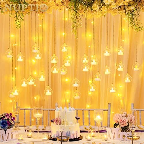 NUPTIO Hanging Glass Holders with LED Tealights, 36 Pcs - Image 3