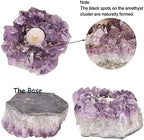 JIC Gem Amethyst Candle Holder Natural Purple Crystals Candle Stand Large Amethyst Tealight Candle Holders Home Decoration 5.5 Inch - Image 4