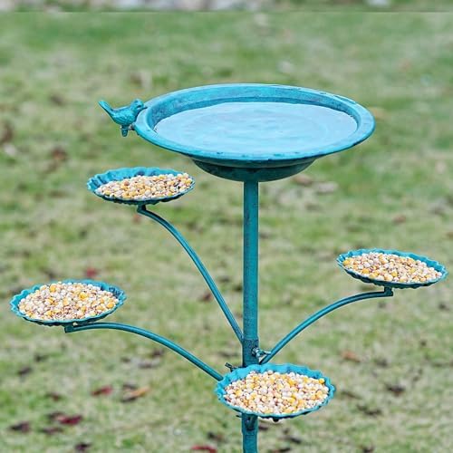HOUYANG 35 "H Metal Bird Bath for Outside,Standing Bird Feeder - Image 6