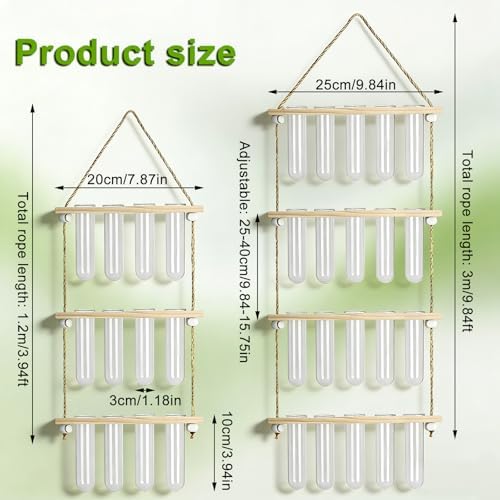 20 Tubes Hanging Plant Propagation Station,Hydroponic 4 Tiered Wall Planter - Image 3