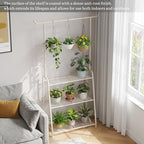 Kitsanery Plant Stand Indoor Outdoor,Metal Plant Stands for Multiple Plants,3 Tier Tall Hanging Plant Shelf,Large Heavy Duty Flower Holder Ladder Plant for Living Room, Patio, Balcony (White) - Image 4