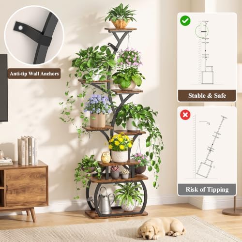 ikkle 8-Tier 62" Metal Plant Stand Indoor with Full-Spectrum Grow Lights. - Image 4