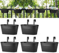 Dahey 10.5 Inch Metal Hanging Flower Pots 5 Pcs Outdoor Railing Planter Box by Dahey