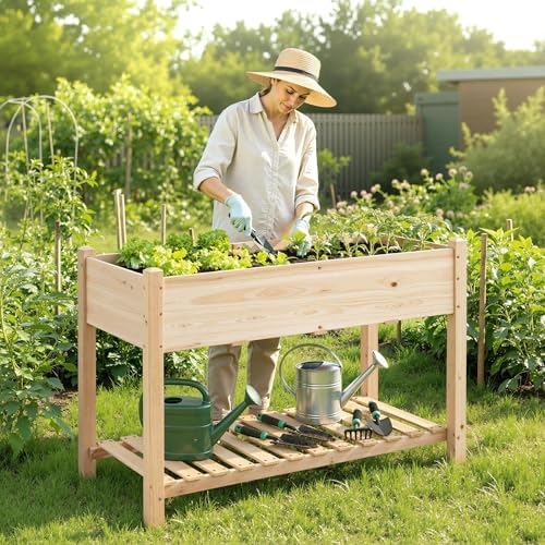Yaheetech 47" Raised Garden Bed with Legs, Wooden Planter Box, 1Pcs - Image 3