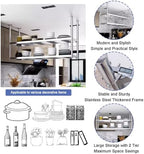 Ceiling Mount Kitchen Shelf Industrial Storage Shelves Hanging Decorative Display Rack, Floating Pot Pan Storage Shelf Metal Stand for Plant Flower, Wine Bottle Holder (Size : 70x35x80cm) - Image 3