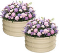 ZXZYHFTY Round Raised Garden Bed Set, 2 Pack, 2 x 2 x 1 Ft, White by ZXZYHFTY
