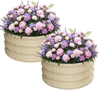 ZXZYHFTY Round Raised Garden Bed Set, 2 Pack, 2 x 2 x 1 Ft, White by ZXZYHFTY