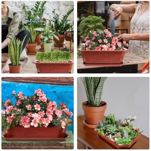 ABOOFAN 1set Large Rectangular Bonsai Pots with Drainage Trays Versatile Planter for Gardening for Flower Display Rooms Bedrooms and Offices - Image 6