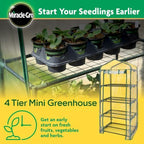 Miracle-Gro 4-Tier Greenhouse, Removable Shelves, Clear, 23"x17"x57" - Image 5