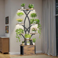 Plant Stand Indoor with Grow Lights - 8 Tiered Plant Shelf with Storage Drawer, 65" Tall Plant Shelf with Grow Light & 2 Hooks, Corner Plant Stand for Indoor Plants, Metal Plant Holder for Home, Patio by InEveryCornerNaturesCalm
