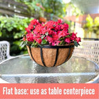 LaLaGreen Metal Hanging Baskets (18 in, 4 Pack) Black Coco Liner Plant Pots - Image 5
