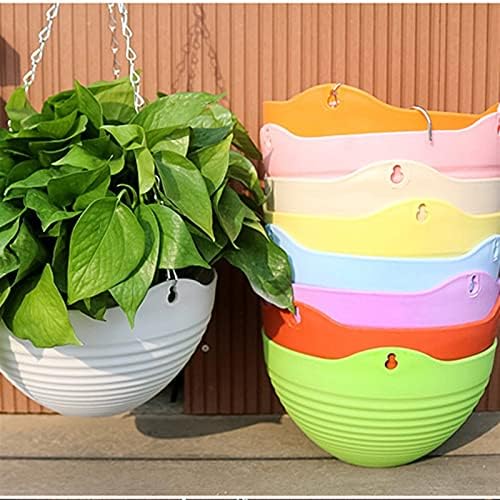 Liudan Hanging Basket Hanging Flower Pot with Plastic Chain Wall Mounted Plant Basket Planters for Home Garden Indoor Outdoor Balcony Hanging Plant Pots (Color : Pink) - Image 5