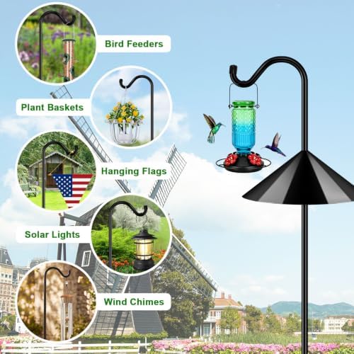 FEED GARDEN 108’’ Bird Feeder Pole Squirrel Proof 1 Pack, Shepherds Hook - Image 2