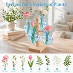 Nacome Plant Terrarium Propagation Stations: Blue Vase with Wooden Stand - Image 6