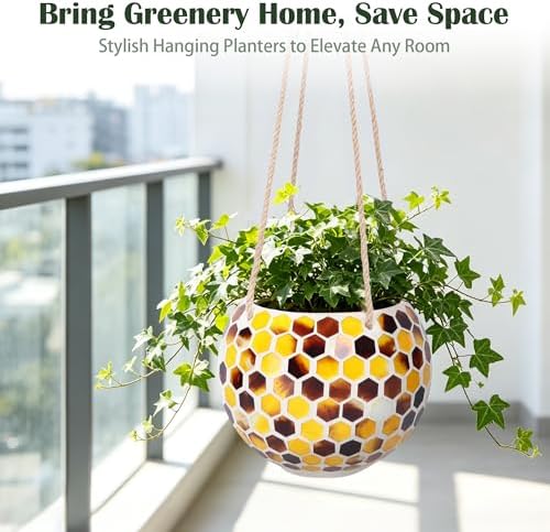Hanging Ceramic Planter Cute Bee Plant Pots - Image 6