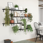DOLLFIO Floating Wall Shelves, Decor & Storage, Black, 16.5'', 8Pcs - Image 4