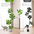 GarveeHome Fiddle Leaf Fig Tree Artificial Indoor with Sphere Planter - Image 6