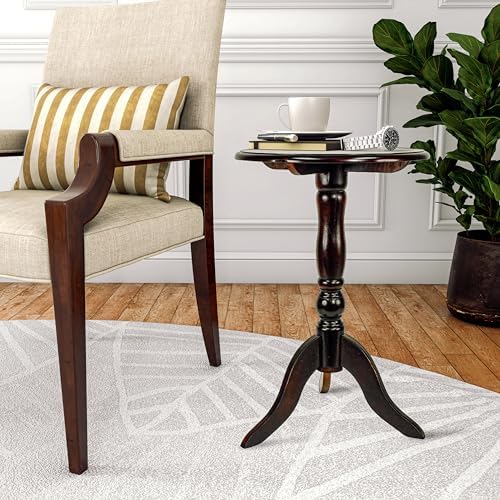 Decor Therapy Simplify Pedestal Accent Table, Aged Cherry 15" x 15" x 24" - Image 5