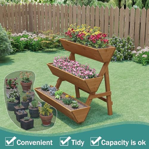 Raised Garden Bed, 3 Tier Vertical Garden Planter for Indoor & Outdoor, Raised Planter Box with Legs - Image 7