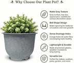 17 Inch Wide Mouth Planter Urns, Set of 3, Granite Grey, Premium Plastic - Image 4