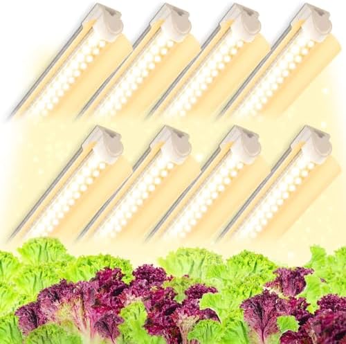 Grow Light for Plant, T8, 4FT, 336W, Full Spectrum, 8 Pack, Linkable by KIHUNGTECH