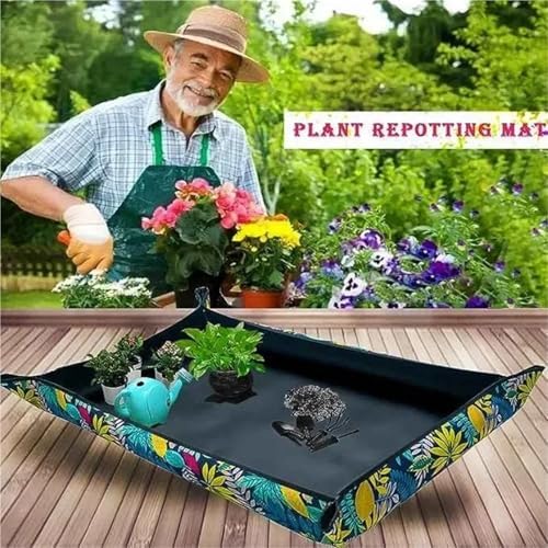 1-10 PCS Printed Gardening Mat Soil Replacement Change Pots Plant Flowers Mix Tools for Indoor Plant Repotting(Black-10PCS) - Image 3