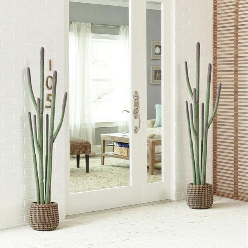 64” Artificial Cactus Plant with Brown Decorative Planter, Realistic Faux Cactus Plants Indoor, Tropical Artificial Cacti Floor Plant for Table Living Room Office Porch Home & Outdoor Decor - Image 6