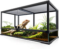 36"x18"x18" Reptile Terrarium, Modular Aluminum-Frame Glass Vivarium for Desert Reptiles Such as Adult Bearded Dragons, with Lock, Cable Port, Waterproof Deep Base & Adjustable Vents by Neptonion