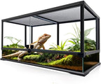 36"x18"x18" Reptile Terrarium, Modular Aluminum-Frame Glass Vivarium for Desert Reptiles Such as Adult Bearded Dragons, with Lock, Cable Port, Waterproof Deep Base & Adjustable Vents by Neptonion