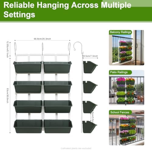 8 Pockets Hanging Planter, Removable Vertical Garden Wall Planter - Image 4