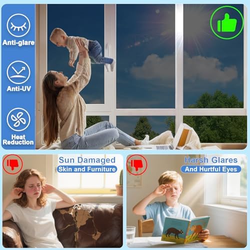 Window Privacy Film One Way Window Tint for Home & Office, 47.2" * 118 " - Image 3