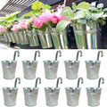 LaLaGreen Rail Planter for Balcony (6 in, 10 Pack) Silver Metal Railing Pot by L%C3%A1L%C3%A1Green