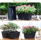Window Box Planter 6 Pcs, 12.1 Inches Self Watering Plant Pots Rectangle Flower Pots with Drainage Holes and Breathable Trays, Vegetable Planters for Windowsill Patio Garden Balcony Porch Yard (Black) - Image 5