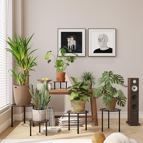 Metal Plant Stand Indoor Outdoor,Indoor Plant Stands for Patio Rust Proof,Heavy Duty Flower Pot Stands for Multiple Plant,Brown Potted Plant Holder for Garden Home (5 Pack Brown) - Image 6