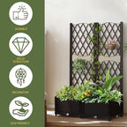Raised Garden Bed with Trellis, Outdoor Free-Standing Trellis Planter Box with Drainage Holes, Privacy Planter for Patio, Above Ground Elevated Garden Bed for Outdoor Climbing Plants Vines (Brown) - Image 5