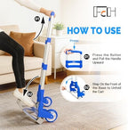 FCH Folding Hand Truck Aluminum Portable Folding Hand Cart 155lbs Capacity Hand Cart and Dolly Ideal for Home, Auto, Office,Travel Use,Blue - Image 4