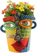 Picasso Abstract Face Flower Pot,Unique Resin Crafted Planter with Drainage Holes,Interesting Colorful Planter with Human face,for Indoor and Outdoor Botanical Home décor (Modern) by Unknown