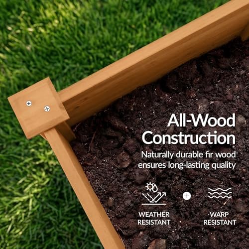 Best Choice Products 72x24x30in Raised Garden Bed, Elevated Wood Planter Box Stand for Backyard, Patio, Balcony w/Divider Panel, 6 Legs, 300lb Capacity - Acorn Brown - Image 6