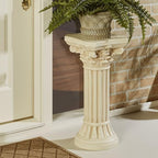 Touch of Class Corinthian Column Pedestal, Ivory Wash, Small, 24" H - Image 2