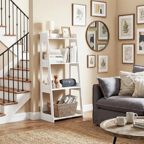 4-Tier Bathroom Ladder Shelf Freestanding, 15.7" W x 38.6" H, PVC - Image 4