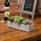 MyGift Faux Succulent Plant Arrangement in 12-Inch Gray Cement Pot - Image 4