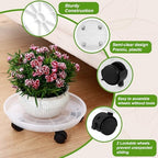 8 Packs Plant Caddy with Wheels 11.8" Plastic Rolling Plant Stands Heavy-duty Plant Dolly with Casters Indoor Outdoor Wheeled Plant Roller Base Large Planter Saucers Plant Mover - Image 2