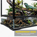 24"x18"x18" Reptile Terrarium, Modular Aluminum-Frame Glass Vivarium for Small Tropical Lizards Such as Juvenile Iguanas, with Lock, Cable Port, Waterproof Deep Base & Adjustable Vents - Image 5