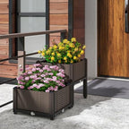GIANTEX 4 Pcs Raised Garden Bed, Elevated Planter Box Kit W/ 16 Legs, 4 Planter Boxes, Self-Watering System, Drainage Holes, Indoor & Outdoor Vegetable Fruit Flower Herb Growing Box - Image 3