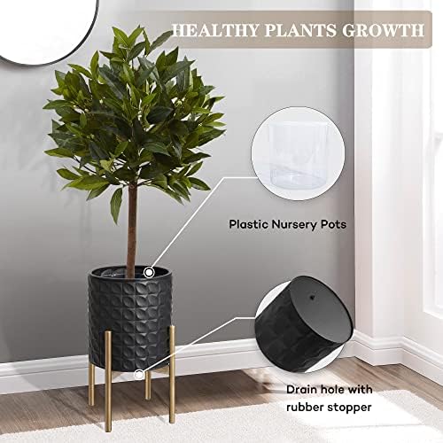 Oakrain Planters for Indoor Plants, Set of 2 Decorative Metal Planter Pots - Image 3