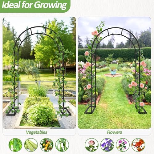 Arch Trellis for Climbing Plants Outdoor,Wedding Arch with Base 94.5"H*55"W - Image 6