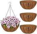 14 inch Metal Hanging Baskets for Plants Outdoor, 4 Pack Metal Wire Hanging Basket Planter with Coco Liner Flower Pots for Indoor Outdoor Garden Porch Patio, Heart-Shaped by NatureCrafted